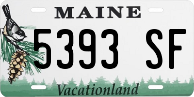 ME license plate 5393SF