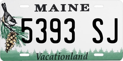 ME license plate 5393SJ