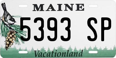 ME license plate 5393SP