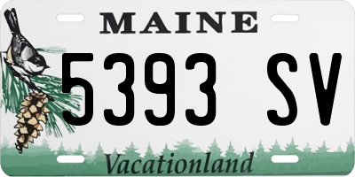 ME license plate 5393SV