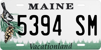 ME license plate 5394SM