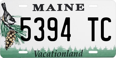 ME license plate 5394TC