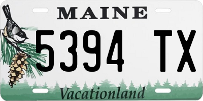 ME license plate 5394TX