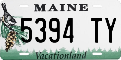ME license plate 5394TY
