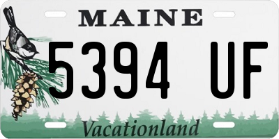 ME license plate 5394UF