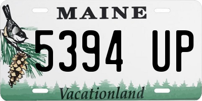 ME license plate 5394UP