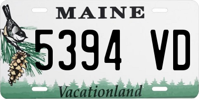 ME license plate 5394VD