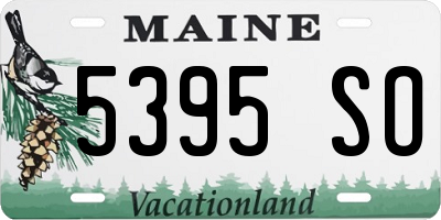 ME license plate 5395SO