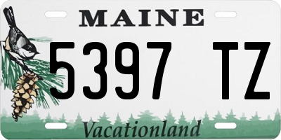 ME license plate 5397TZ