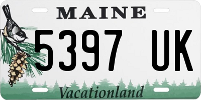 ME license plate 5397UK