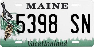 ME license plate 5398SN