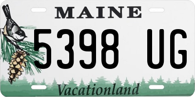ME license plate 5398UG