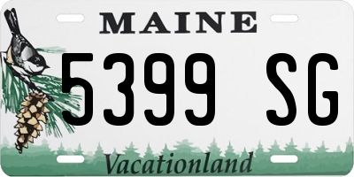 ME license plate 5399SG