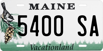 ME license plate 5400SA