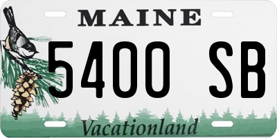 ME license plate 5400SB