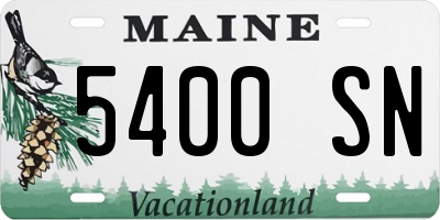 ME license plate 5400SN