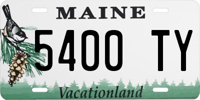 ME license plate 5400TY