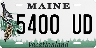 ME license plate 5400UD