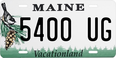 ME license plate 5400UG