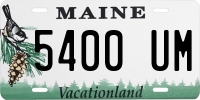 ME license plate 5400UM
