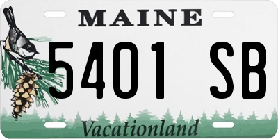 ME license plate 5401SB