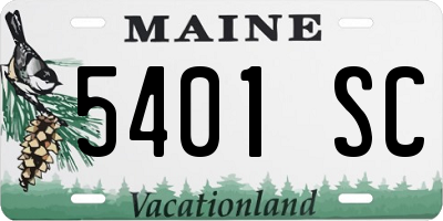ME license plate 5401SC