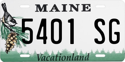 ME license plate 5401SG