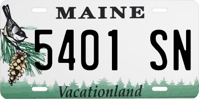 ME license plate 5401SN