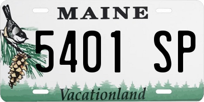 ME license plate 5401SP