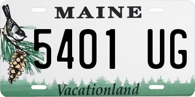 ME license plate 5401UG