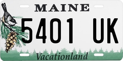 ME license plate 5401UK