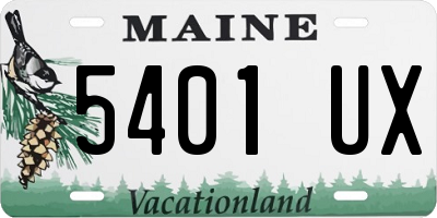 ME license plate 5401UX