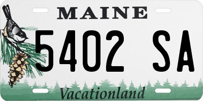 ME license plate 5402SA