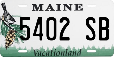 ME license plate 5402SB