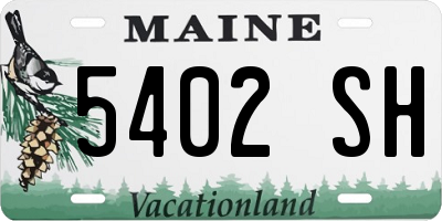 ME license plate 5402SH