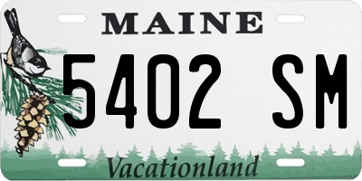 ME license plate 5402SM