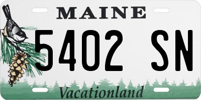 ME license plate 5402SN