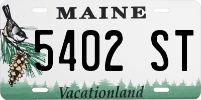 ME license plate 5402ST