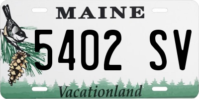 ME license plate 5402SV
