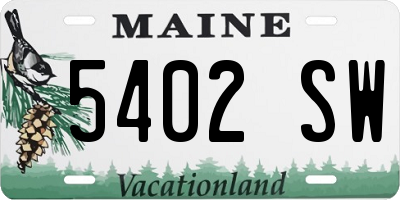 ME license plate 5402SW