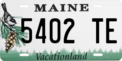 ME license plate 5402TE