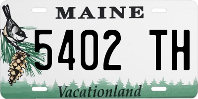 ME license plate 5402TH