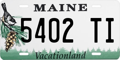 ME license plate 5402TI