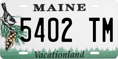 ME license plate 5402TM