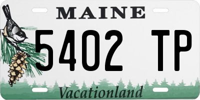 ME license plate 5402TP