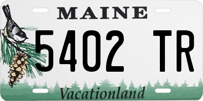 ME license plate 5402TR