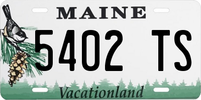 ME license plate 5402TS