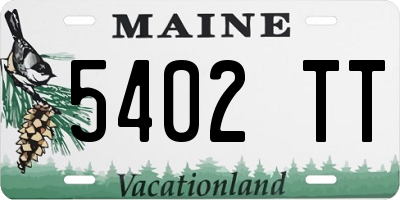 ME license plate 5402TT