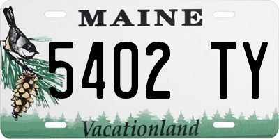 ME license plate 5402TY