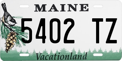 ME license plate 5402TZ